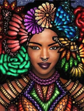 Riqueza Diamond Painting 5D - Afrikaanse Vrouw - 30X40
