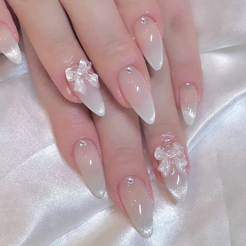 Boss Babe Beauty™ – Press - On Nails | French Bow Pink - BOSS BABE HOUSE