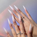 Boss Babe Beauty™ – Press - On Nails | Milky White Stiletto - BOSS BABE HOUSE