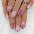 Boss Babe Beauty™ – Press - On Nails | Pink Glitter Nude - BOSS BABE HOUSE