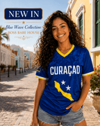 Curaçao Blue Wave Shirt – Blauw - Personaliseerbaar Voetbalshirt - Women - BOSS BABE HOUSE