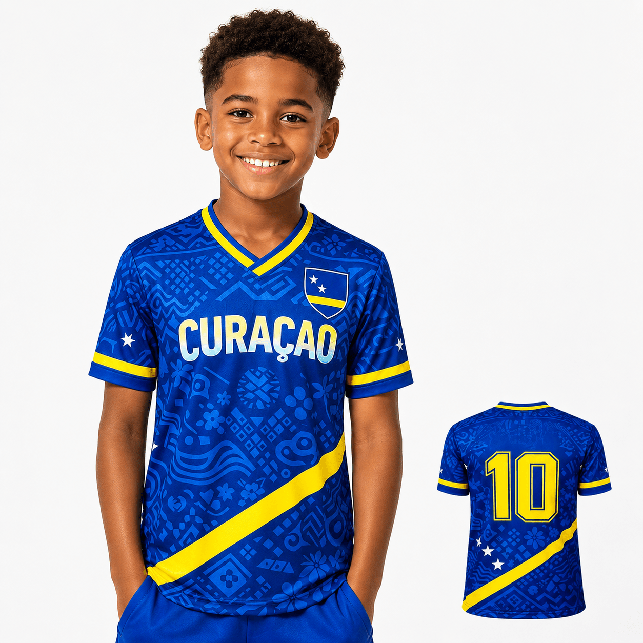 Curaçao Blue Wave Shirt Kids – Blue Edition | Curaçao Voetbalshirt - BOSS BABE HOUSE