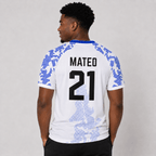 Curaçao Blue Wave Shirt | Mannen – White Edition 🇨🇼 | Personaliseerbaar Voetbalshirt - BOSS BABE HOUSE