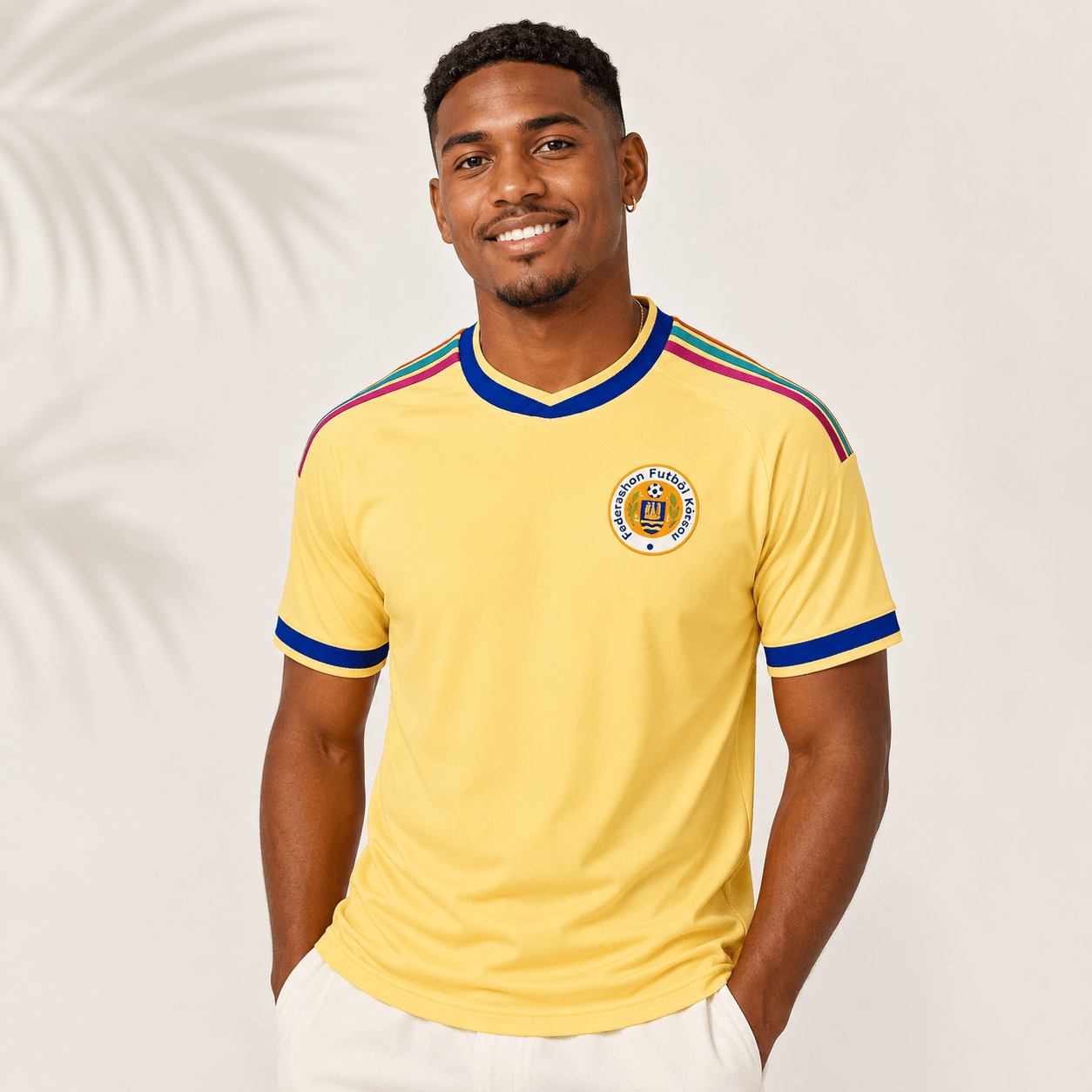 Curaçao Blue Wave Shirt | Mannen – Yellow Edition 🇨🇼 - BOSS BABE HOUSE