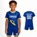 Curaçao Blue Wave Voetbal Set | KIDS – BLAUW Edition 🇨🇼 | Personaliseerbaar Voetbalshirt - BOSS BABE HOUSE