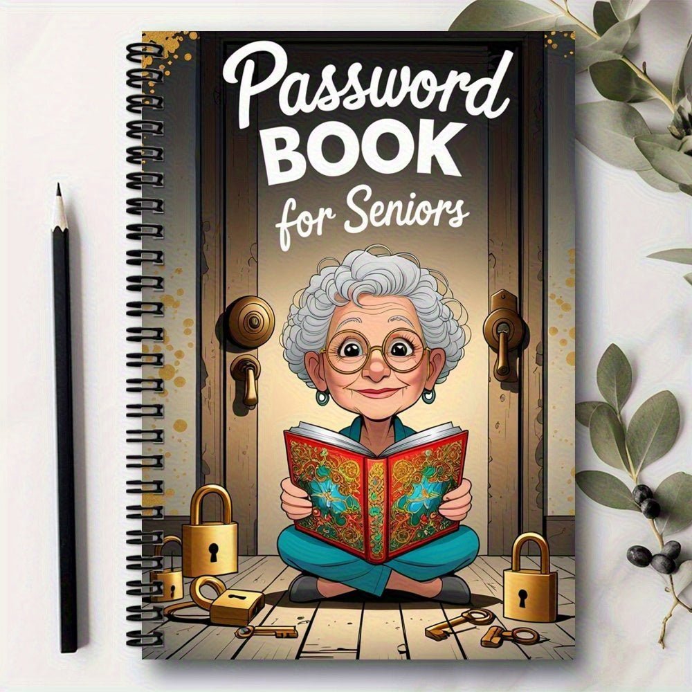 Senior Safety™ Password Notebook – 70 Pages | Spiral Bound Lock - Design Organizer - BOSS BABE HOUSE
