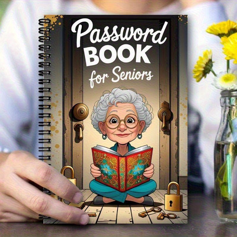 Senior Safety™ Password Notebook – 70 Pages | Spiral Bound Lock - Design Organizer - BOSS BABE HOUSE