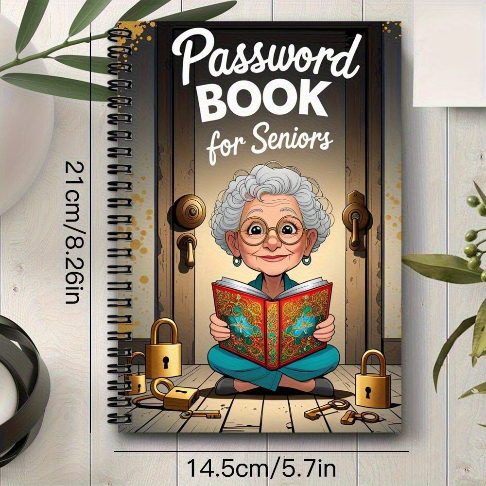 Senior Safety™ Password Notebook – 70 Pages | Spiral Bound Lock - Design Organizer - BOSS BABE HOUSE